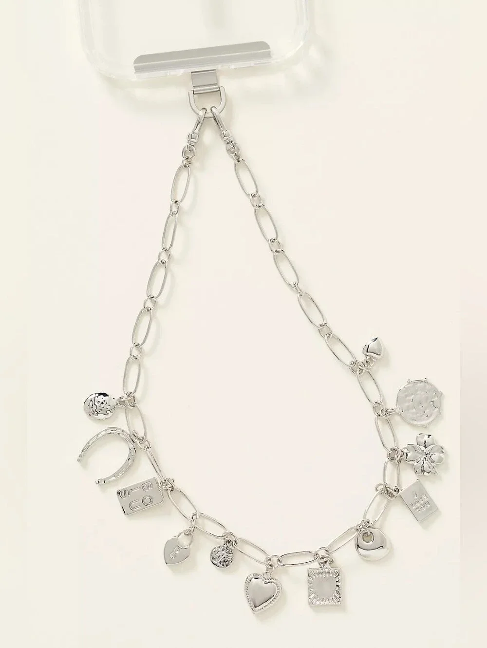 🪷NWT Anthropologie Multi-Charms Phone Chain, 14K Gold Plated Silver🌙